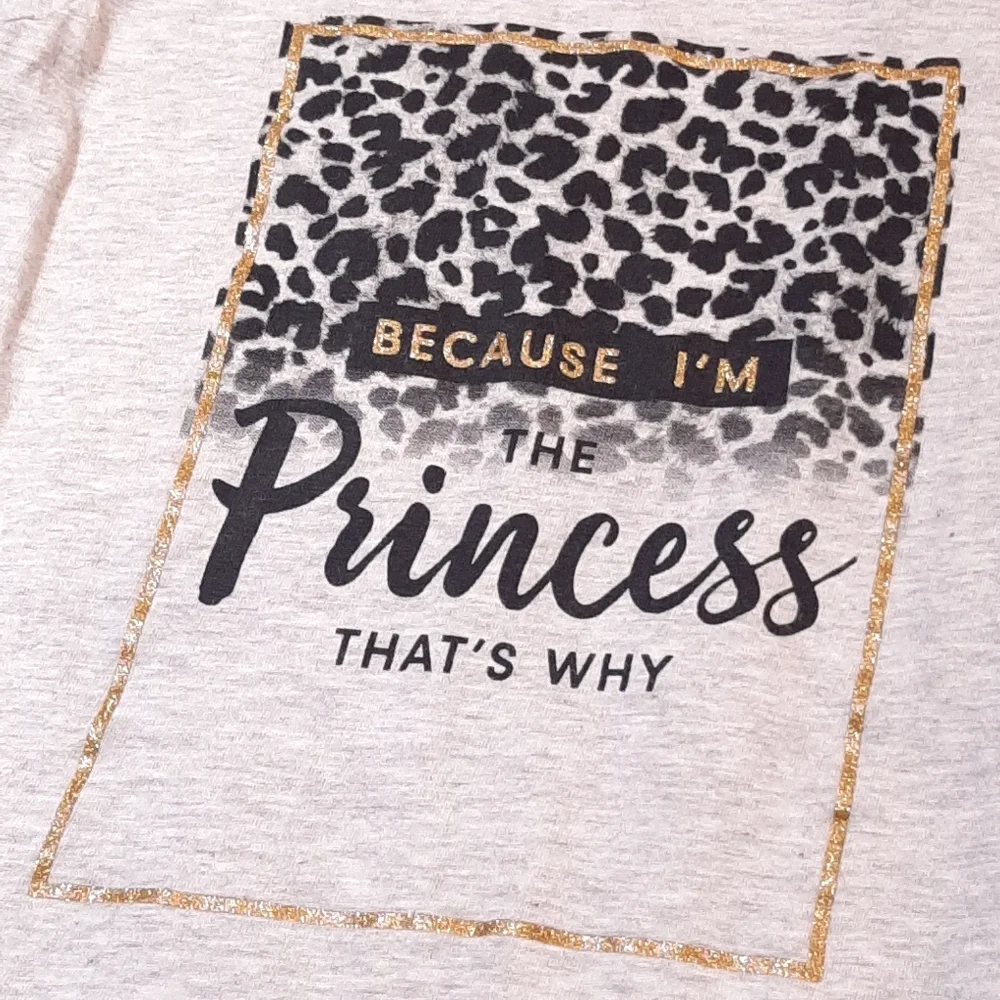 Childrens Place I'm The Princess Leopard Gold Glitter Tshirt Tee Top Size 5T